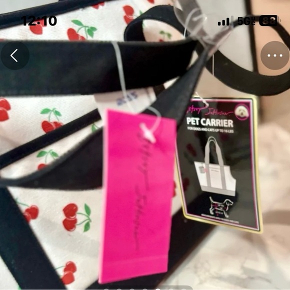 Betsey Johnson Cherry Print Pet Carrier Bag - Picture 4 of 5